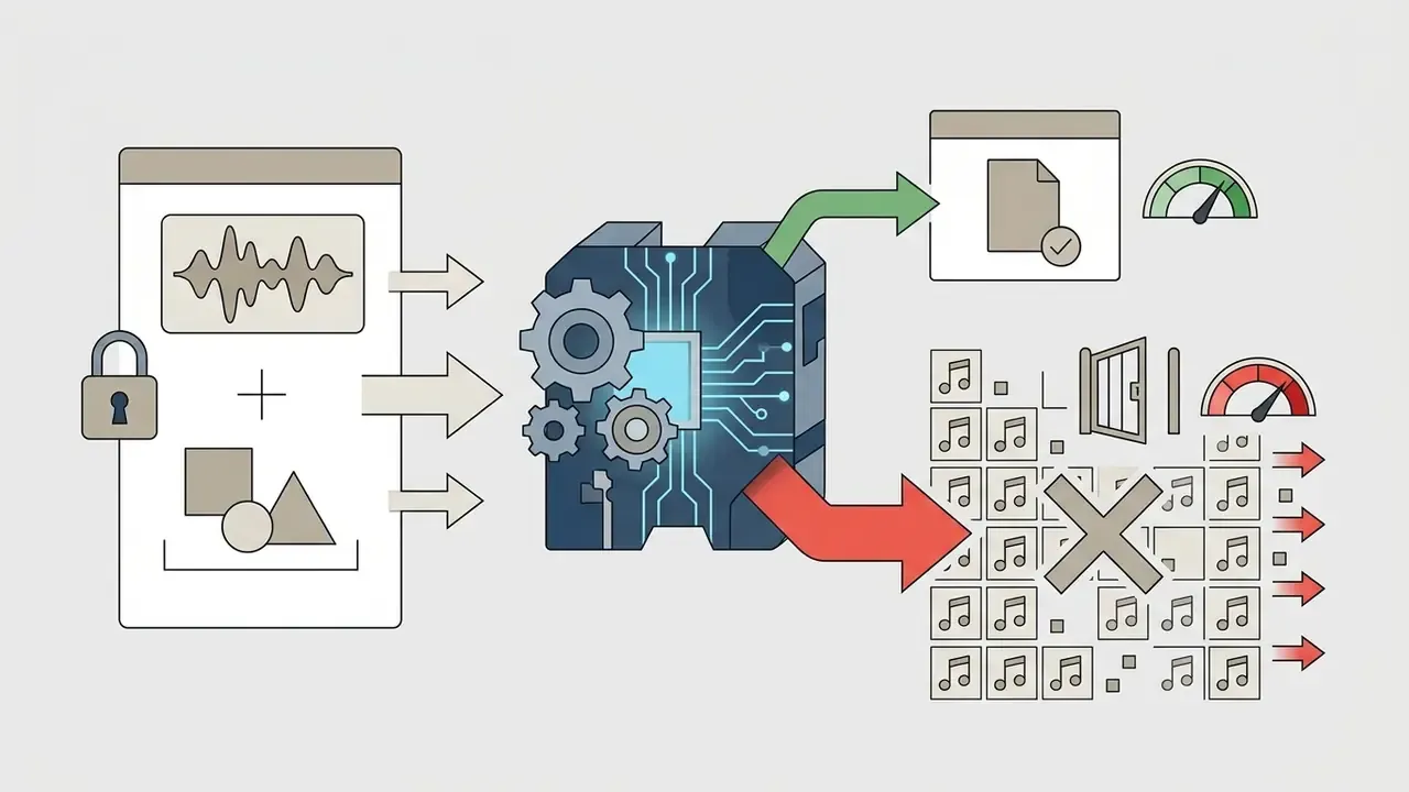 Locked mobile device sending audio data to a processor that sorts private files from public music feeds