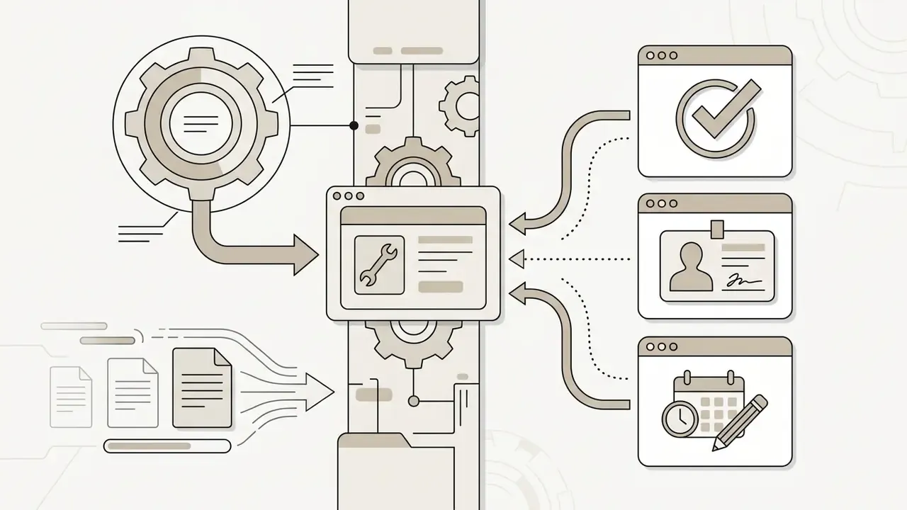 Gear mechanism processing documents and integrating approval status, reviewer identity, and review dates