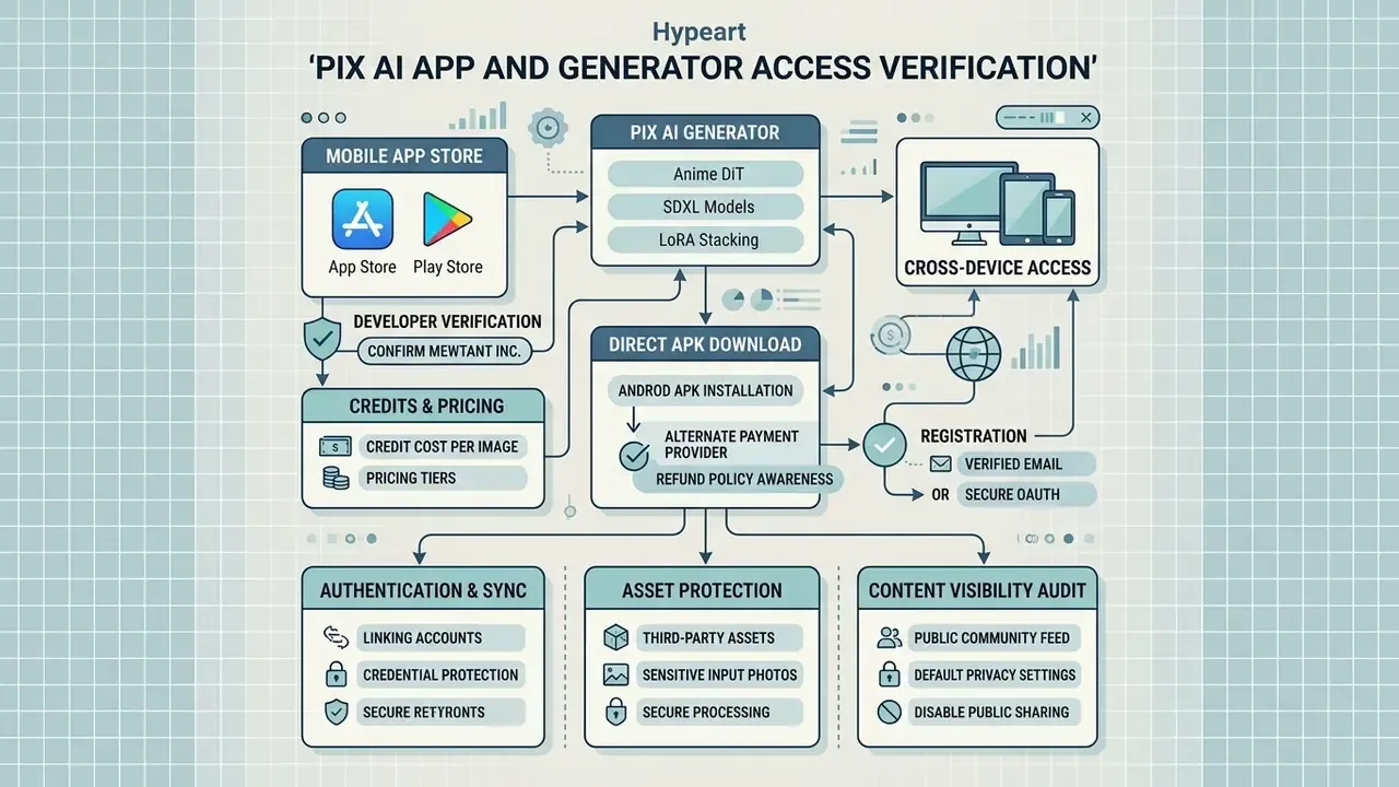 Diagram showing steps to verify software authenticity, account registration, and asset protection