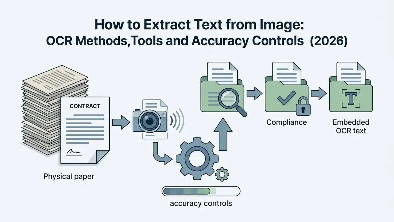 Physical contracts moving through a camera and gear processor to reach compliance and OCR indexing stages