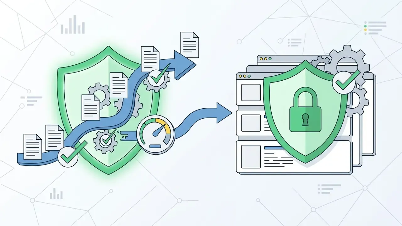 Files moving through a gear system and shield to reach a secure server interface