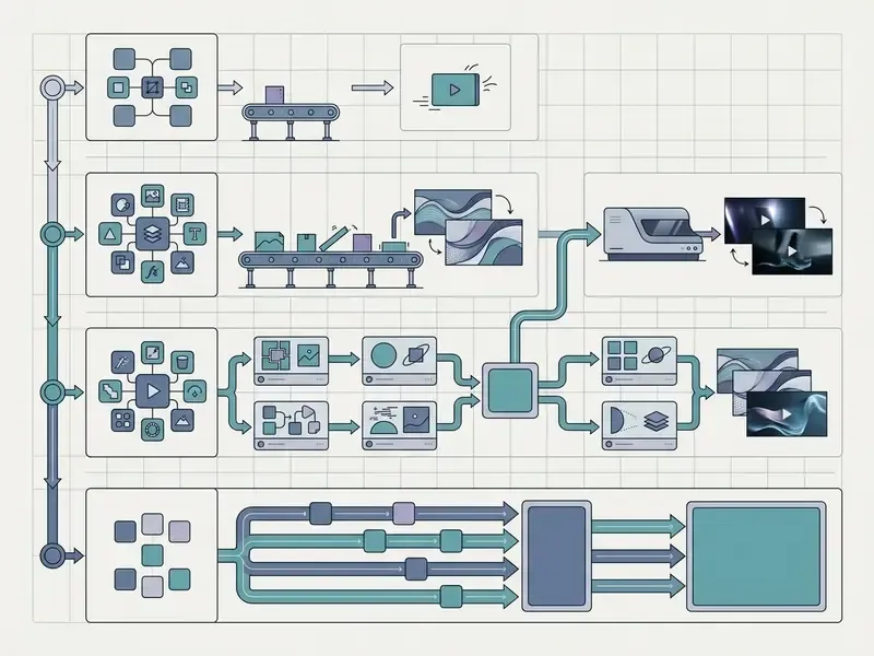 Flowchart illustrating the data processing stages for a Canva AI video generator