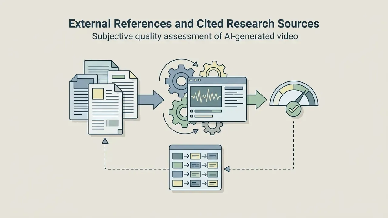 Research papers feed into a gear mechanism that connects to a data dashboard and a quality gauge