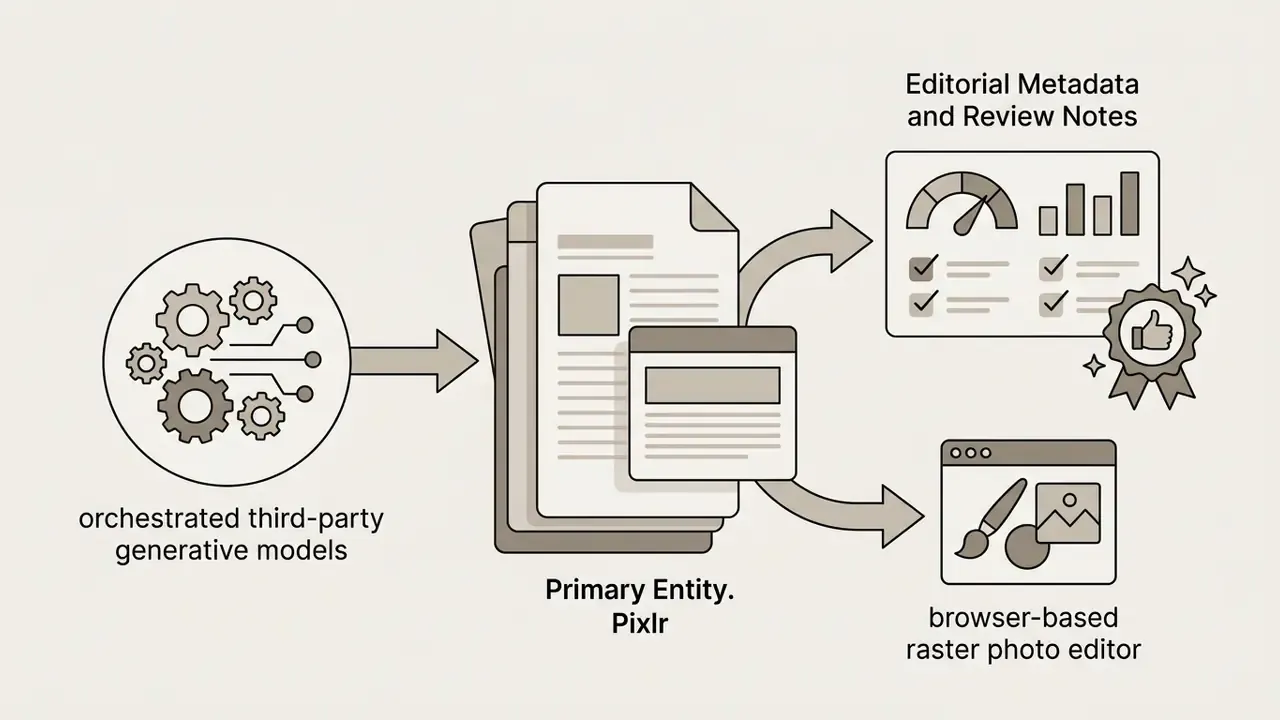 Generative models feeding into a central document hub that branches to review notes and editing tools