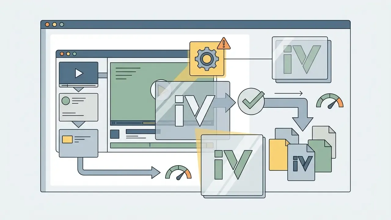 InVideo AI workspace displaying a video editor interface with watermarked export and processing icons