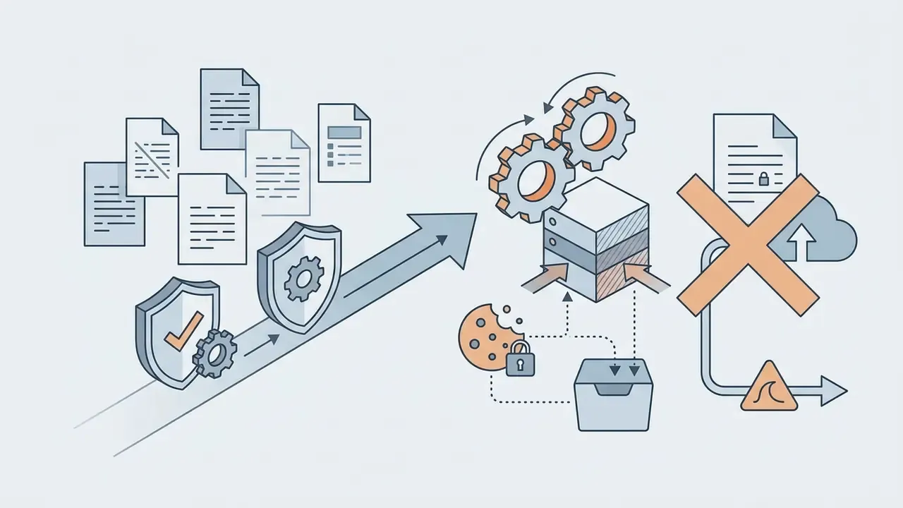 Shields protecting documents versus a server processing cookies and restricted data access