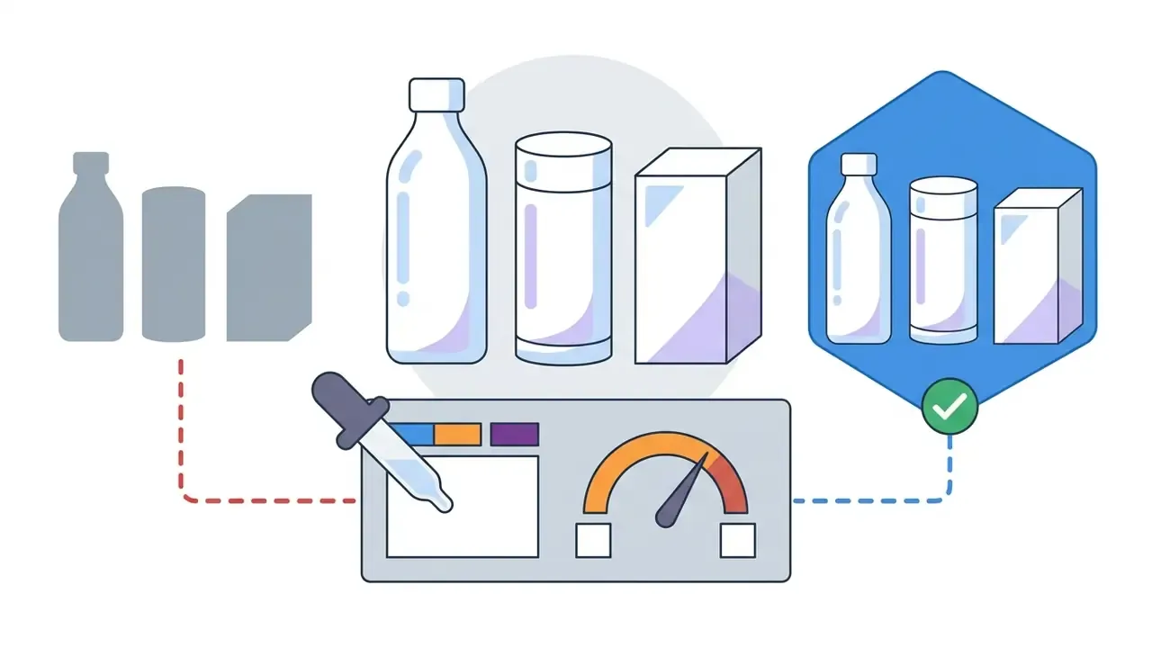 Pipette tool adjusting settings to isolate white product packaging from a grey background