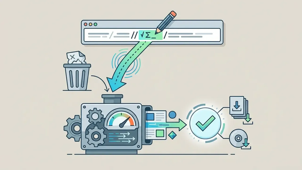 Pencil editing a browser address bar to feed a media extraction engine for quick file downloads