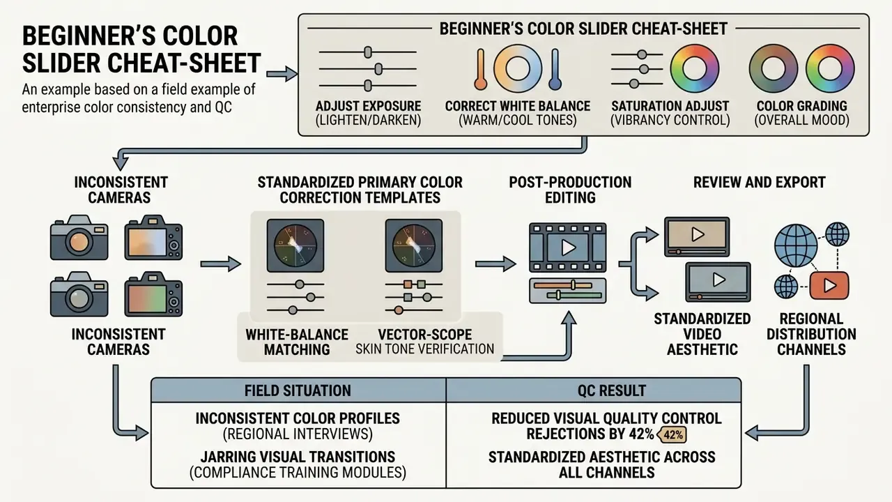 Workflow showing how to standardize color across multiple cameras to ensure consistent video quality