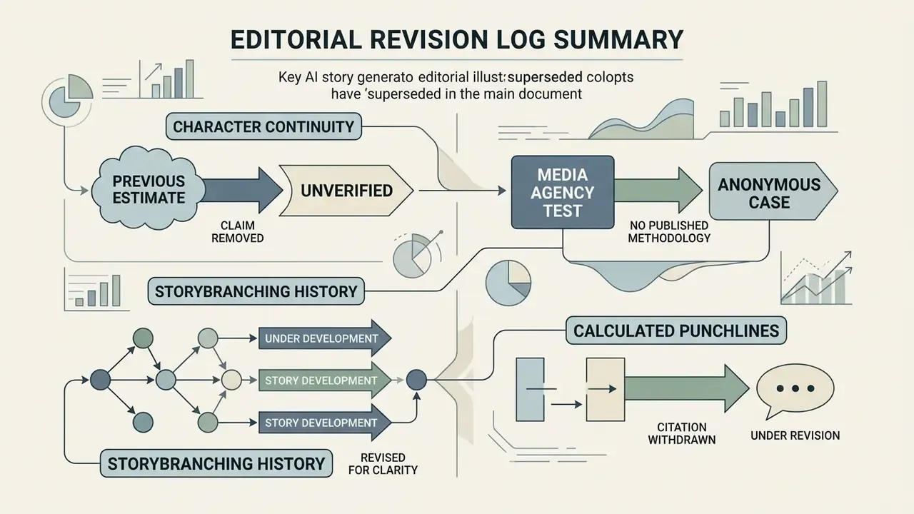 Summary of superseded claims and editorial revisions regarding character continuity and story branching