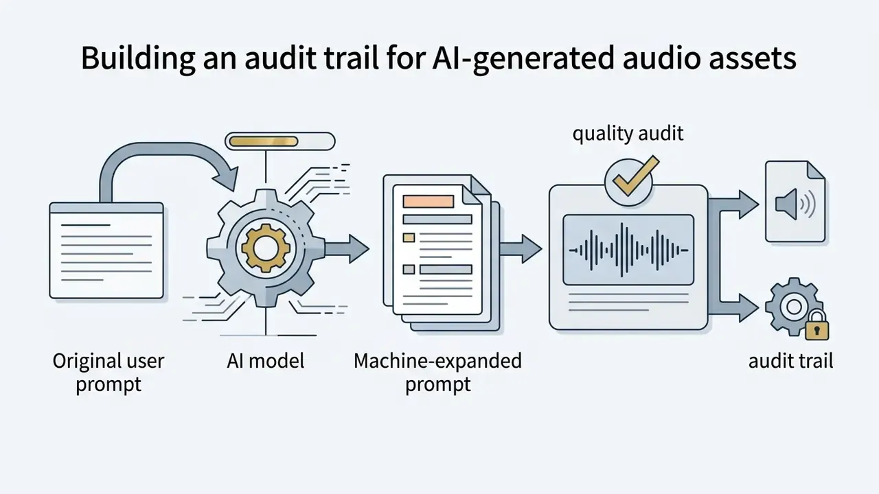 Process of transforming a user prompt through an AI model into an expanded document and quality audit
