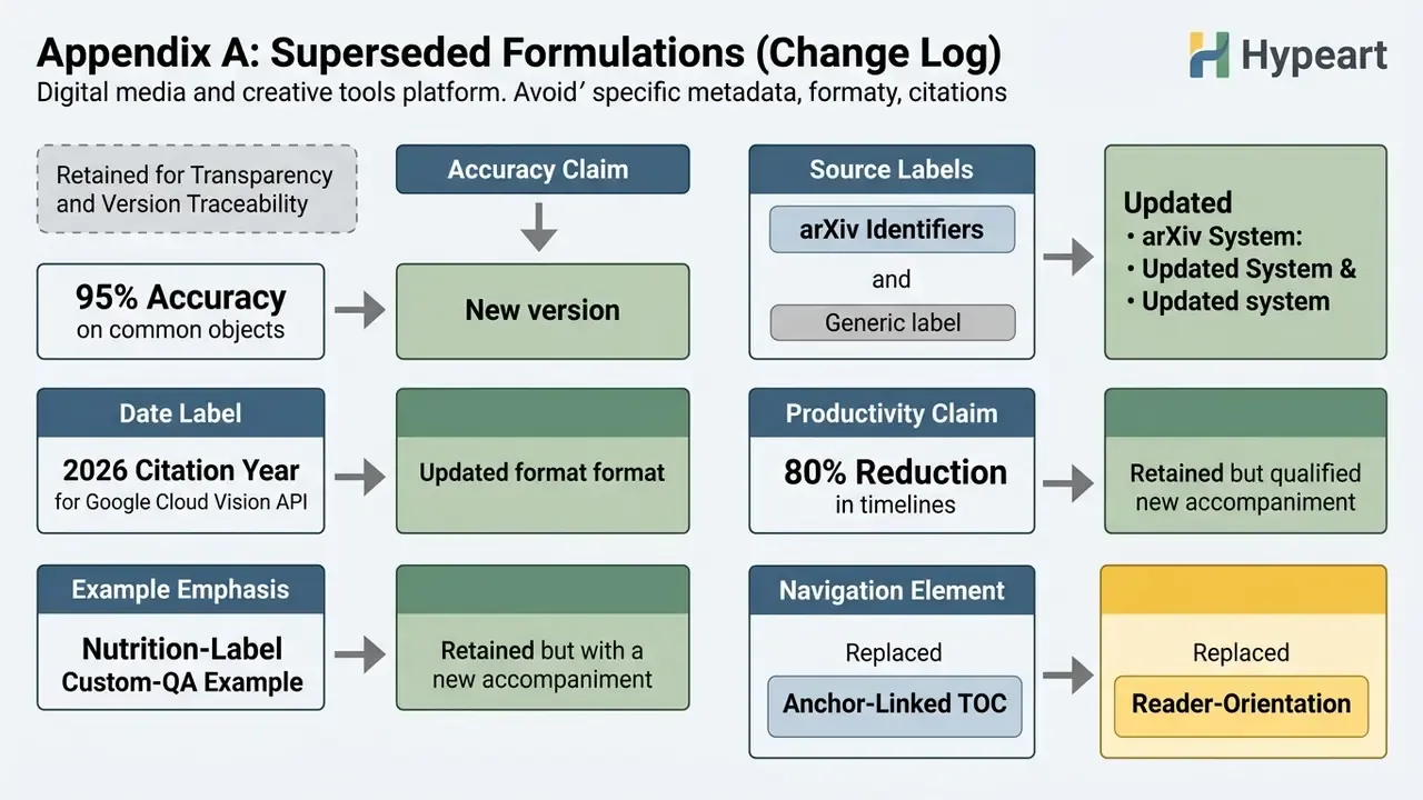 Flowchart comparing superseded claims and labels against their updated versions for version traceability