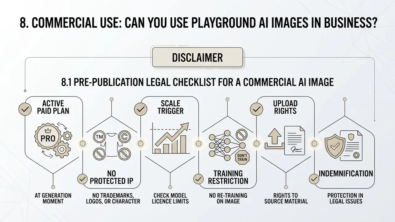 Checklist of legal requirements for using Playground AI images in commercial business projects