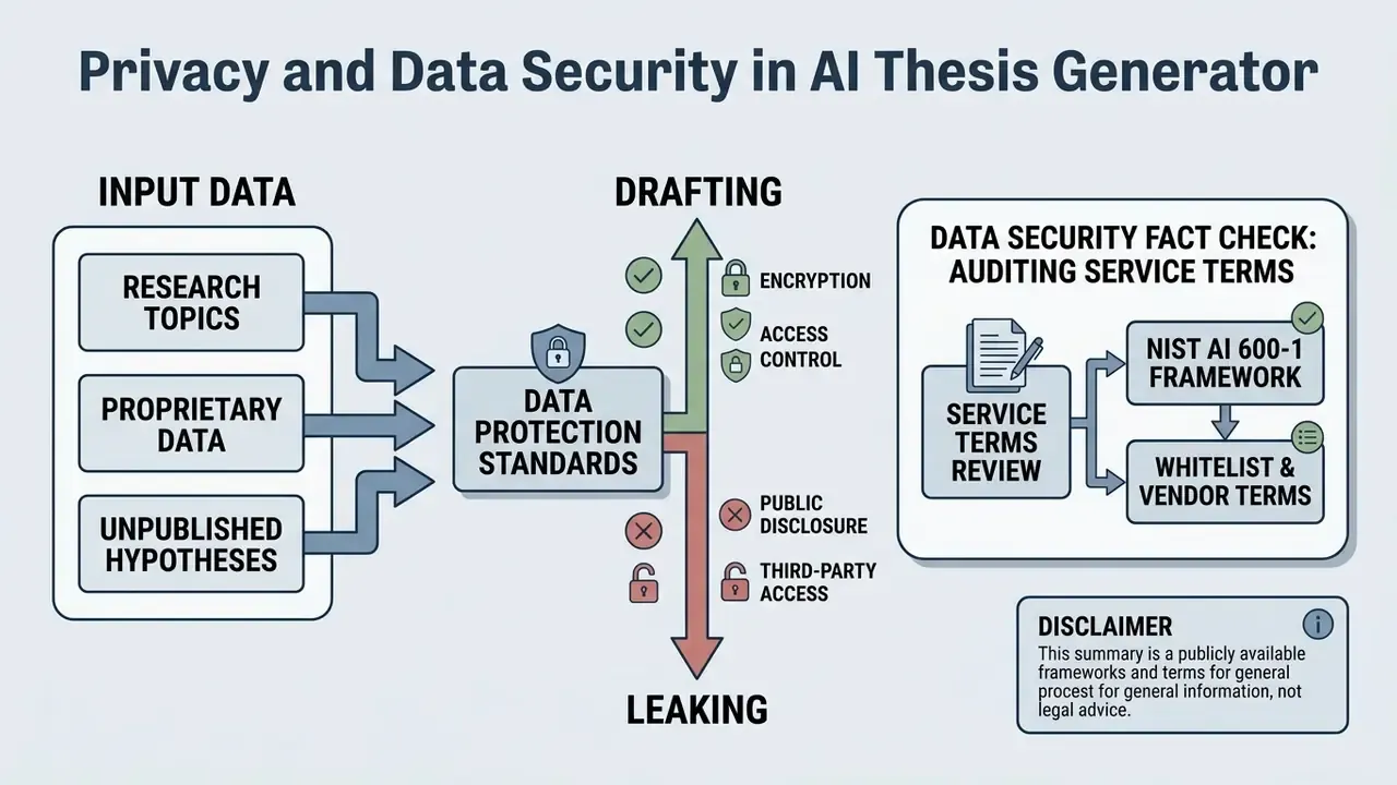 Diagram illustrating how data protection standards determine whether research inputs remain secure or leak