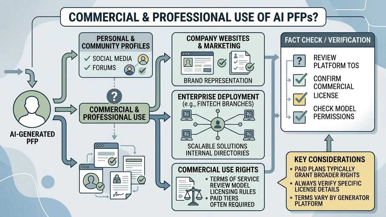 Summary of legal and practical considerations for using generated avatars in professional environments