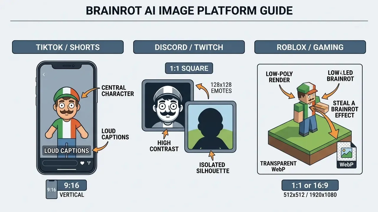 Comparison chart detailing technical specifications and visual requirements for content across three platforms