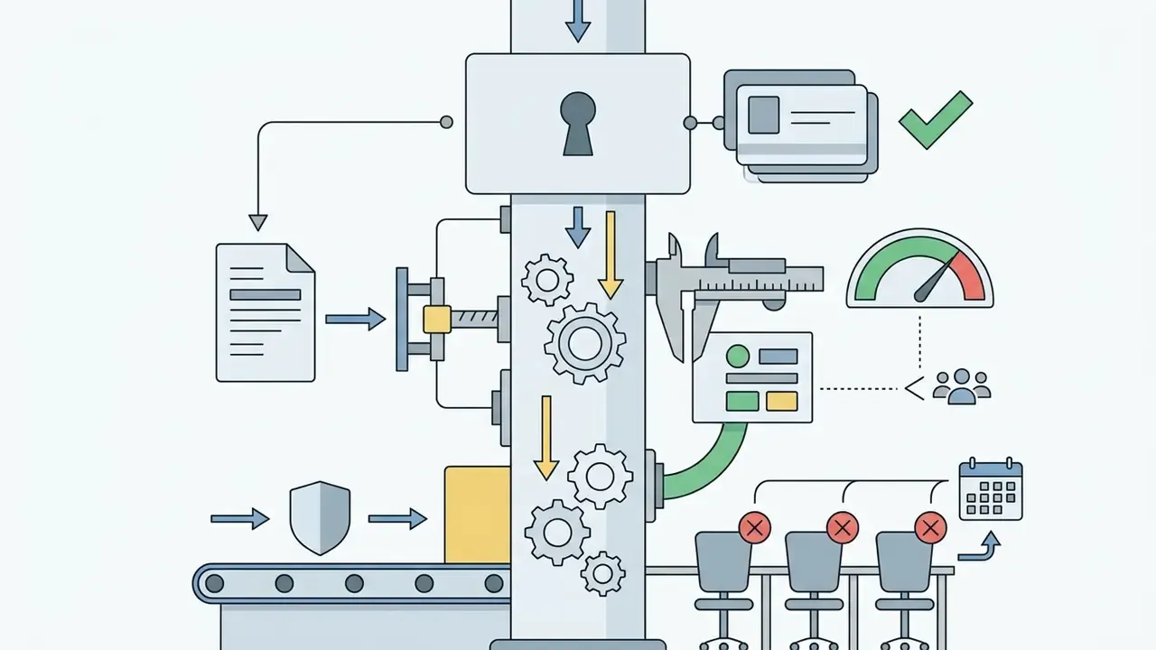 Document flowing through a locked gate and gear system to remove user seats and manage access permissions