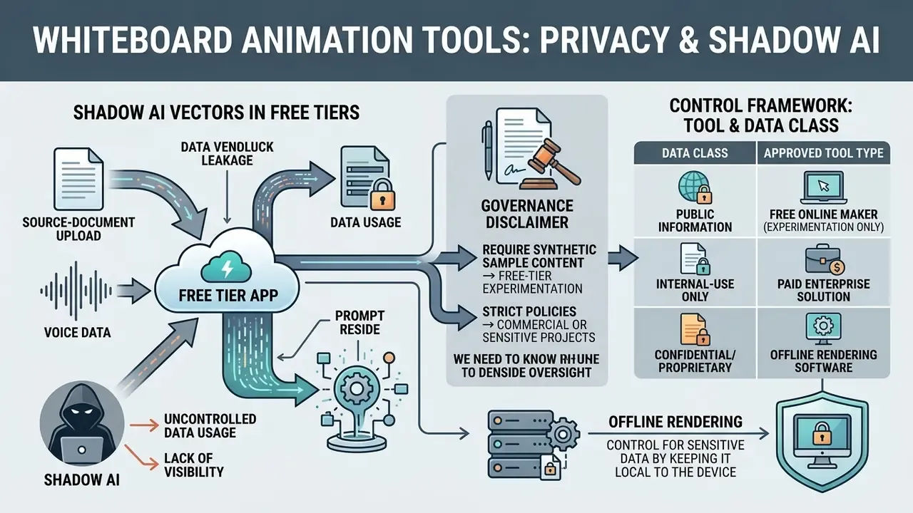Infographic mapping Shadow AI risks in free tier apps to a control framework for data classification