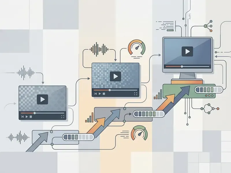 Diagram showing tiered video quality upgrades from standard resolution to high definition and API access