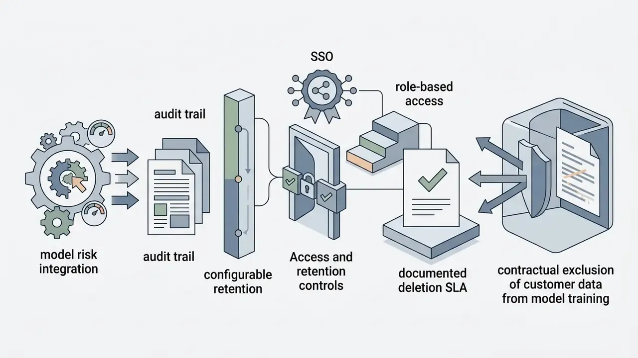 System of gears, audit trails, and security gates leading to protected data storage for model training