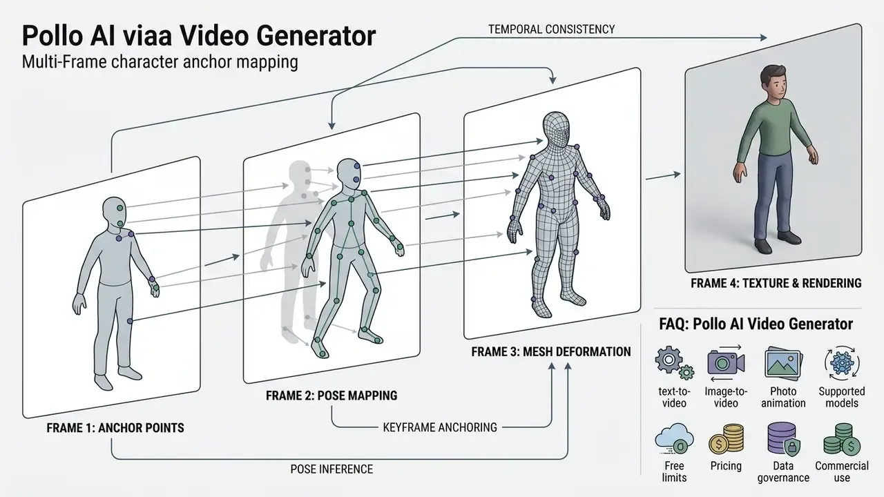 Technical diagram illustrating how character anchor points map across sequential frames for animation