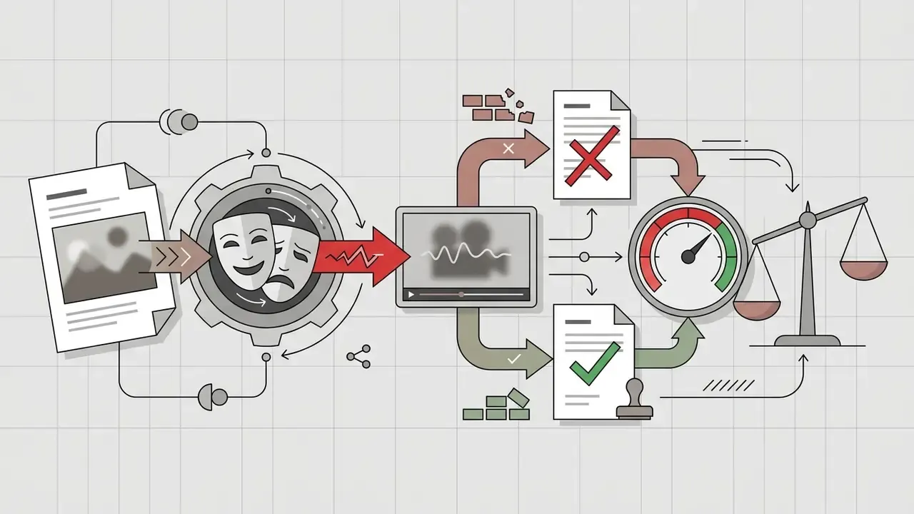 Digital media passing through a gear mechanism and compliance gauge to verify synthetic imagery
