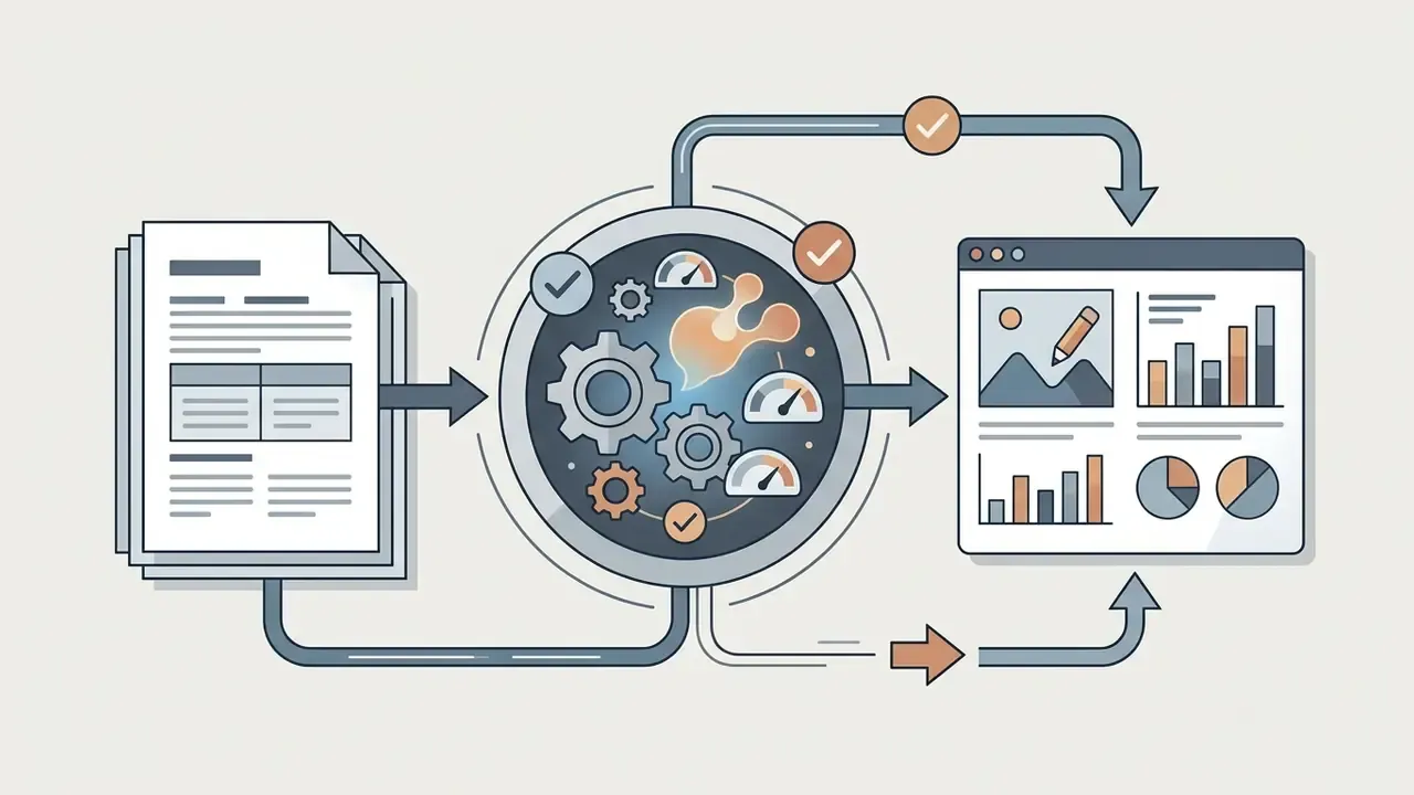 Document feeding into a central gear mechanism that outputs data visualizations and image graphics