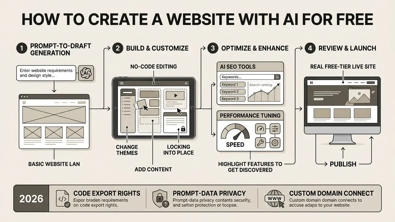 create a website with ai process flowchart
