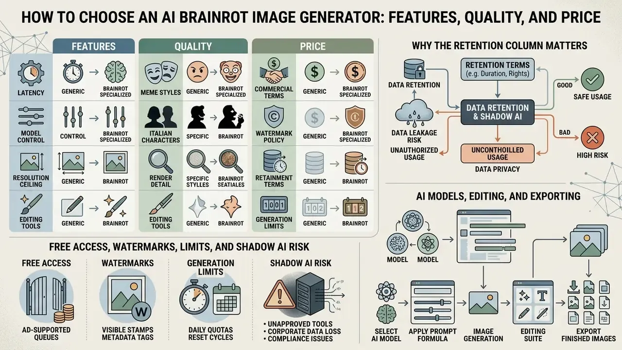Comparative table and workflow diagrams detailing criteria for selecting digital generation software