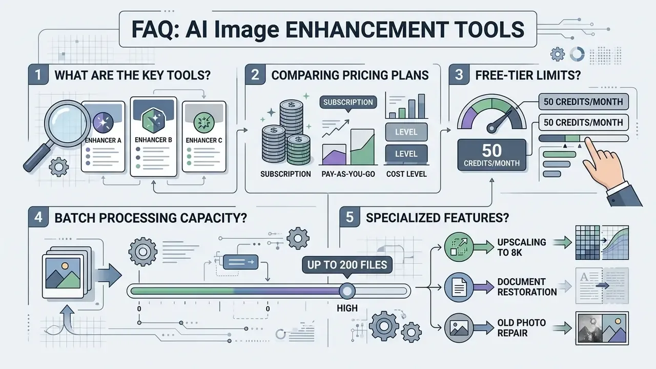 Five numbered sections detailing software selection, pricing, credit limits, batch capacity, and features