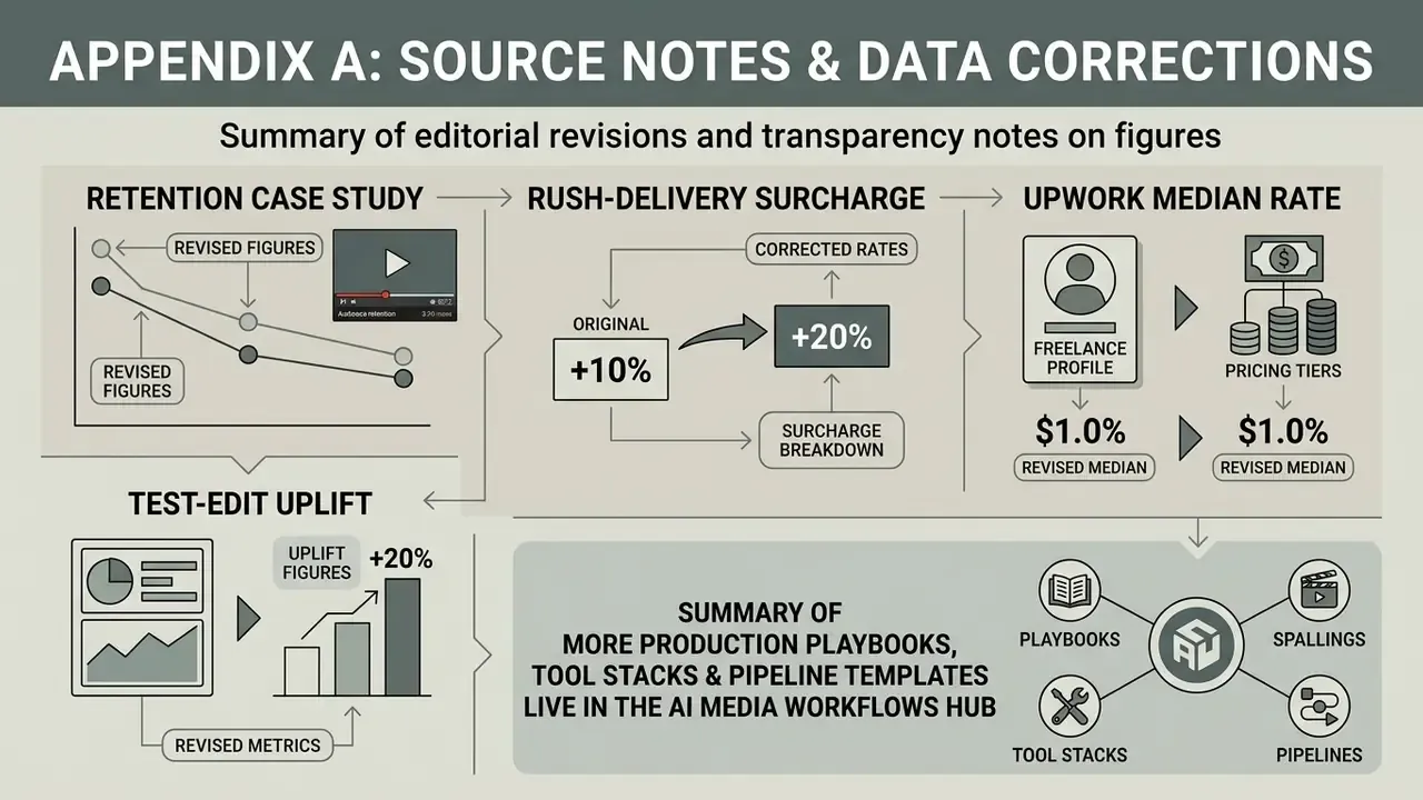 Summary of editorial revisions covering retention case studies, rush-delivery surcharges, and Upwork median rates