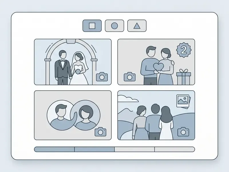 Gallery interface displaying various couple photo templates for an AI couple photo maker