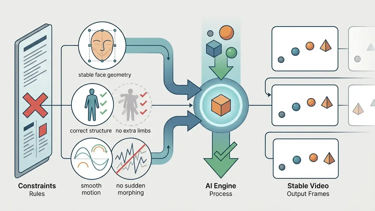 How negative constraints guide an AI engine to produce stable video output frames
