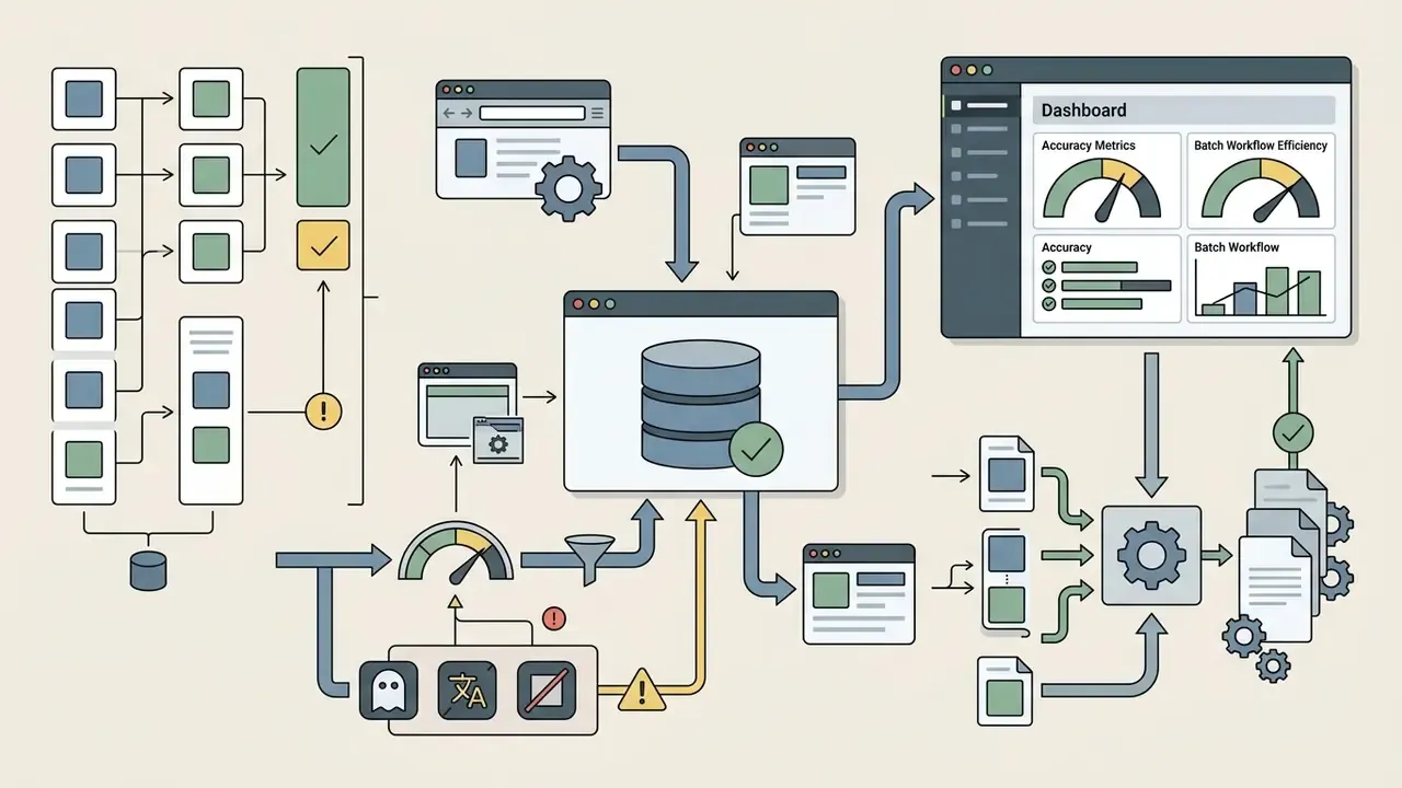 Centralized database monitoring browser extensions and document workflows via a performance dashboard