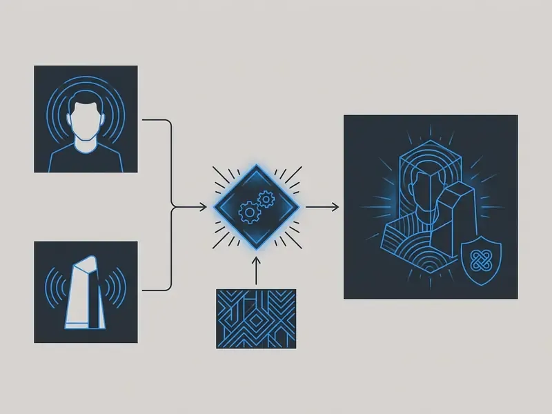 Diagram showing ai image fusion combining a person and an object into a single stylized composition