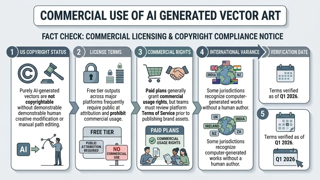 Step by step guide covering copyright status, license terms, commercial rights, and international variance