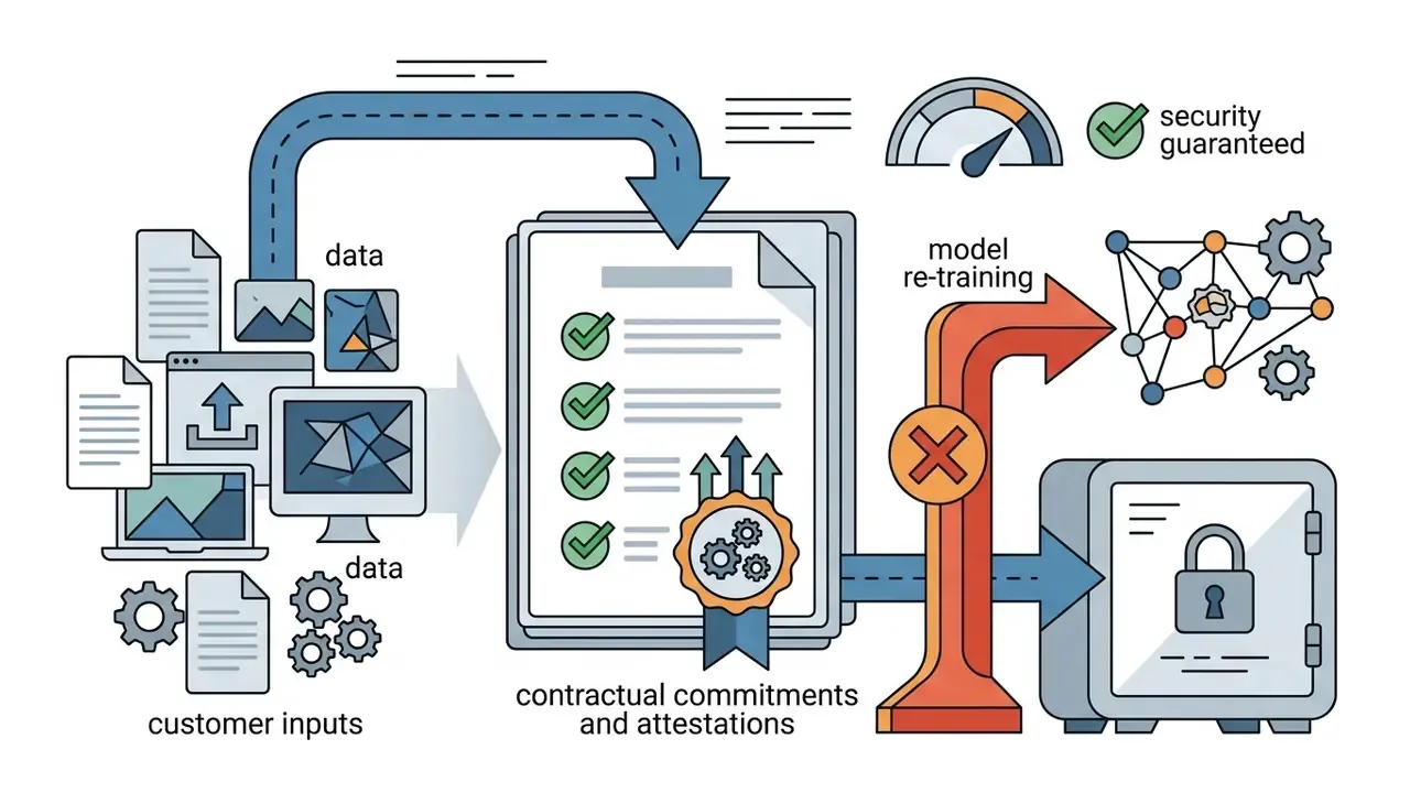 Document showing contractual commitments that prevent customer data from being used in AI model re-training